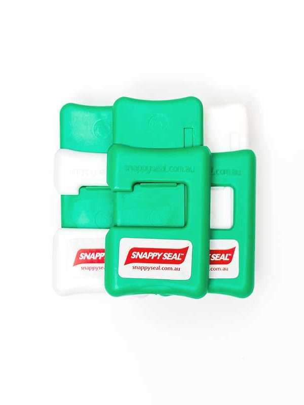 Snappy Seal Australia's Simple Bag Clips. Forrest Green Colour. The Simple, Aussie Way to Lock in Freshness!