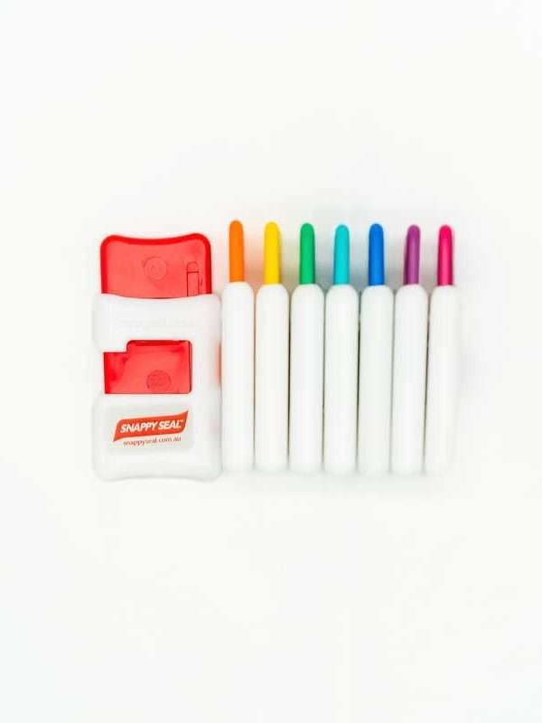 Snappy Seal Australia's Simple Bag Clips. Rainbow Cloud Colour. The Simple, Aussie Way to Lock in Freshness!